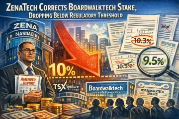 ZenaTech Corrects Boardwalktech Stake, Dropping Below Regulatory Threshold